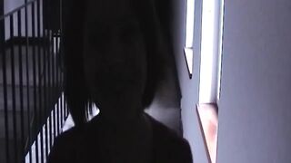 Brunette hair Fingers Her Moist Twat in Close up