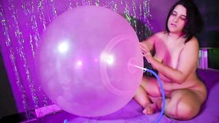 Nude and Riding Overinflated Wubble Ball - Round three - Bunny Looner