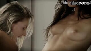 Golden-haired Eats Brunette hair's Butt From Behind, Fingers Her Constricted Snatch... Lesbo Rimjob With Unfathomable Tongue Screwing