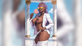 Large Breast Executive Black Sweetheart with a Taut Ebony Butt Shaved Twat