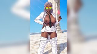 Large Breast Executive Black Sweetheart with a Taut Ebony Butt Shaved Twat