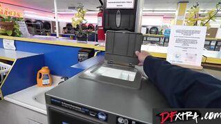 Black Female-dominator Destiny Mira's Steamy Laundromat Hookup wt BIGGEST Tool
