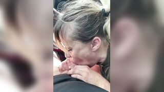 Gorgeous hooker gets paid to suck a dong then take a spunk flow on her lips