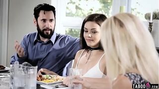 Stepdad trains teen stepdaughers backdoor whilst is home