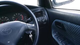 Risky Public Stroke and Cum In My Car