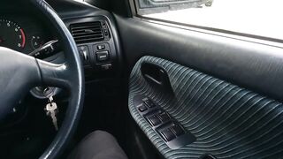 Risky Public Stroke and Cum In My Car