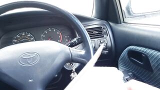 Risky Public Stroke and Cum In My Car