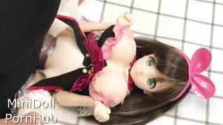 Haruka Amami widen her legs in front of a chap two