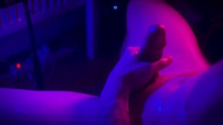 Ribald Sexy Oiled Man Jerking Off His Hard Ramrod in This Night - Hunk groans- Ejaculation Close Up