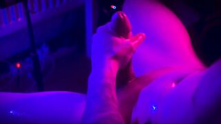Ribald Sexy Oiled Man Jerking Off His Hard Ramrod in This Night - Hunk groans- Ejaculation Close Up