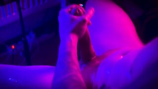 Ribald Sexy Oiled Man Jerking Off His Hard Ramrod in This Night - Hunk groans- Ejaculation Close Up