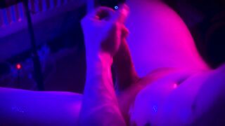 Ribald Sexy Oiled Man Jerking Off His Hard Ramrod in This Night - Hunk groans- Ejaculation Close Up
