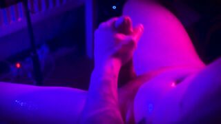 Ribald Sexy Oiled Man Jerking Off His Hard Ramrod in This Night - Hunk groans- Ejaculation Close Up