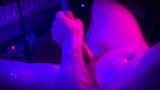 Ribald Sexy Oiled Man Jerking Off His Hard Ramrod in This Night - Hunk groans- Ejaculation Close Up