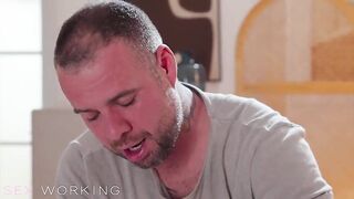 1st time erotic massage UK blond Sunflower Doll enjoys thick dong making her climax