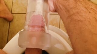 Edging with Fresh Weenie Pump with Masturbation Sleeve Toy, Fantastic Sucking!
