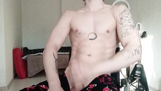 Aggressive hard morning masturbation