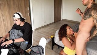 Hawt Black stepmom screws the superlatively good ally of her stepson with her ideal large melons