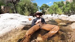 Pissing on myself and cooling off in a river after a sexy day of field work