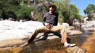 Pissing on myself and cooling off in a river after a sexy day of field work