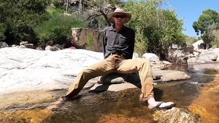 Pissing on myself and cooling off in a river after a sexy day of field work