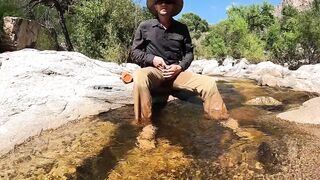 Pissing on myself and cooling off in a river after a sexy day of field work