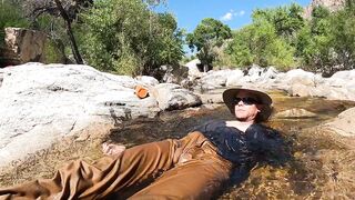 Pissing on myself and cooling off in a river after a sexy day of field work