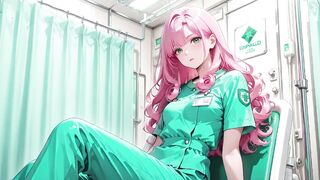 Pink Hair Nurse's Afternoon Whispers: From Slothful Gaze to Fingertips Trembling