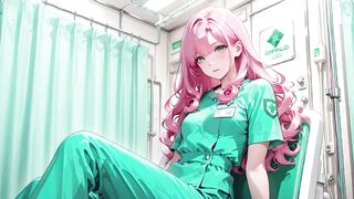 Pink Hair Nurse's Afternoon Whispers: From Slothful Gaze to Fingertips Trembling
