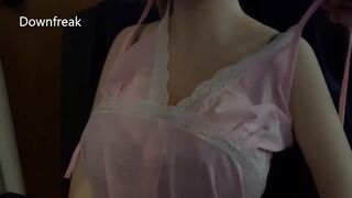 Elf Sex Doll with Puffy Down Jacket Screwed . Short version. Silicone tpe