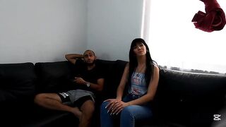My stepsister gives my boyfriend a oral-sex during the time that I'm taking a washroom pt.1