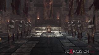 A gorgeous princess gets drilled by a dwarf knight in the dungeon