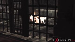 A gorgeous princess gets drilled by a dwarf knight in the dungeon