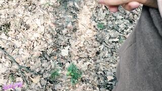 ON THE WAY TO SCHOOL, MALE MASTURBATE IN THE FOREST FOR HIS SUBSCRIBERS