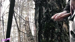 ON THE WAY TO SCHOOL, MALE MASTURBATE IN THE FOREST FOR HIS SUBSCRIBERS