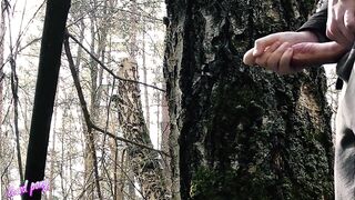 ON THE WAY TO SCHOOL, MALE MASTURBATE IN THE FOREST FOR HIS SUBSCRIBERS