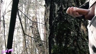 ON THE WAY TO SCHOOL, MALE MASTURBATE IN THE FOREST FOR HIS SUBSCRIBERS