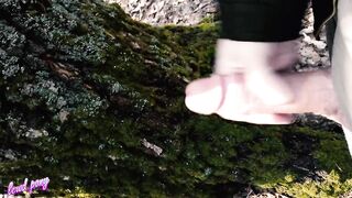 ON THE WAY TO SCHOOL, MALE MASTURBATE IN THE FOREST FOR HIS SUBSCRIBERS