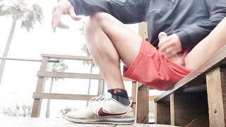 Risky Public Beach Fun - Large Jock Masturbation Until Nearly Caught! Hotsportfitboy