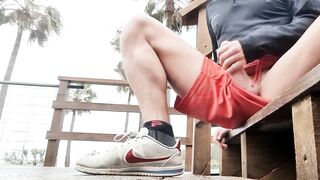 Risky Public Beach Fun - Large Jock Masturbation Until Nearly Caught! Hotsportfitboy