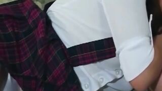 Aged Brunette hair mother I'd like to fuck in Plaid Petticoat Gets Fingered and Screwed
