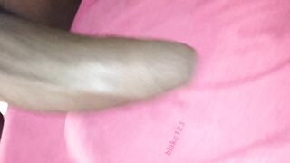 Large ebony jock giving hard lengthy couch strokes