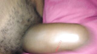 Large ebony jock giving hard lengthy couch strokes