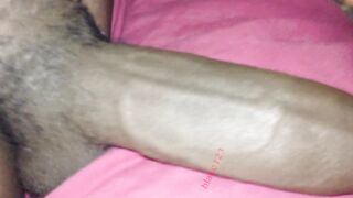 Large ebony jock giving hard lengthy couch strokes