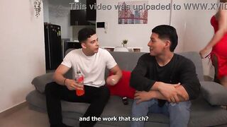 Sharing with allies is the most good! - His breasty redhead girlfriend is the most good for sex