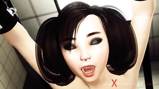 Super hot cuffed gal with many bazookas wishes a large rod