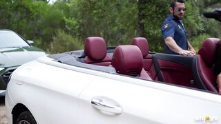 Dont Desire Trouble? Suck It Unfathomable Then We will Inspect Your Lascivious Snatch. 2 Cops Pound the Wicked Cutie