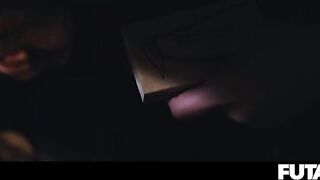 Small Blond Honey Filled with CUM Shemale hentai Ladyboy Stretches Emma Rosie Booty