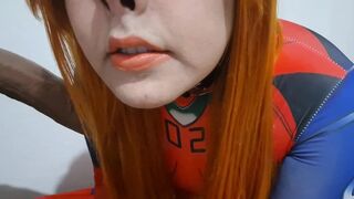 Charming Trans Asuka Eating Cum and Giving a Oral-sex to a Vibrator during the time that this babe uses a Bizarre S&M Nosehook