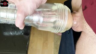 Sexy Verbal Chap going Wild whilst Screwing Fleshlight, Groaning & Shaking Creampie - 4K